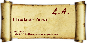 Lindtner Anna névjegykártya